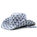 2024 New Trendy Vintage Fashion Girls Distressed Denim Sun Hat Women Outdoor Travelling Cowgirl Hats Blue Jean Blue Cowboy Hat