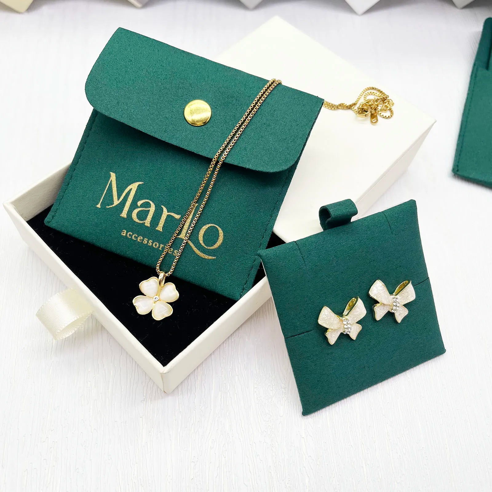 Custom Microfiber Jewelry Packaging Pouch with Insert Pad/ Holder Earing Pouch Bag