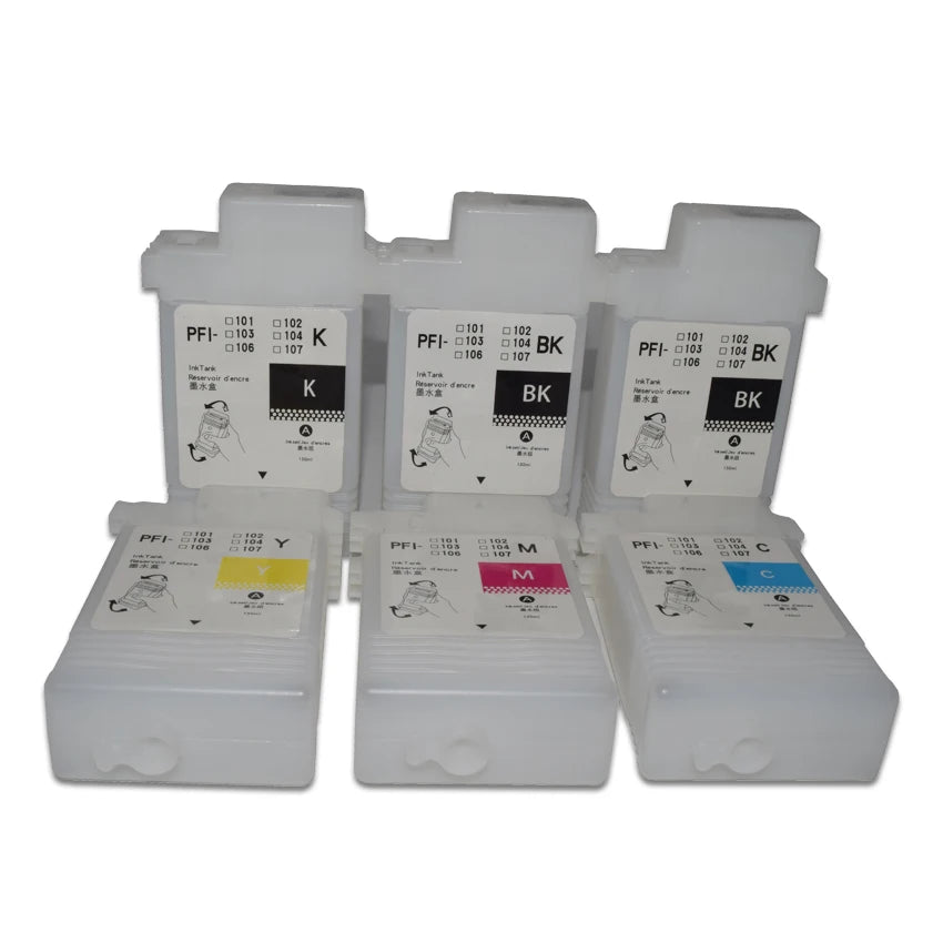 PFI-120 PFI120 Refillable Plastic Ink Cartridge 130ML 5Colors/SET for Canon TM-200 TM200 TM-205 TM-300 TM-305 TM300 Printer