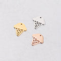 BASQUESUN Factory Wholesale Custom Stainless Steel Ice Cream Double Hole Mirror Hollow Cone DIY Customizable Pendant Accessory