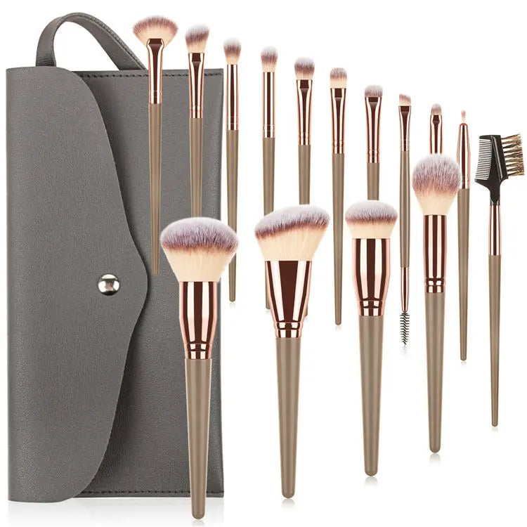 Professional Customizable Makeup Brush Set Brown Face Concealer Foundation Eye Brushes Shaving Brush-7/10/15 Pcs Custom Logo