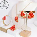 Drop Pendants Earrings Bangle Jewelry Set for Women 4 Pcs Sets Necklace Earrings Fashionable Girls Necklace