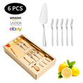 6pcs 11pcs Cake Cheese Fork Shovel 410 Stainless Steel Gold Cake Server and Knife Set with Gift Box