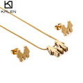 Kalen Stainless Steel Accessories Mother-Child Hand Hand Necklace Earrings Simple Chains Jewelry Set for Mother's Day