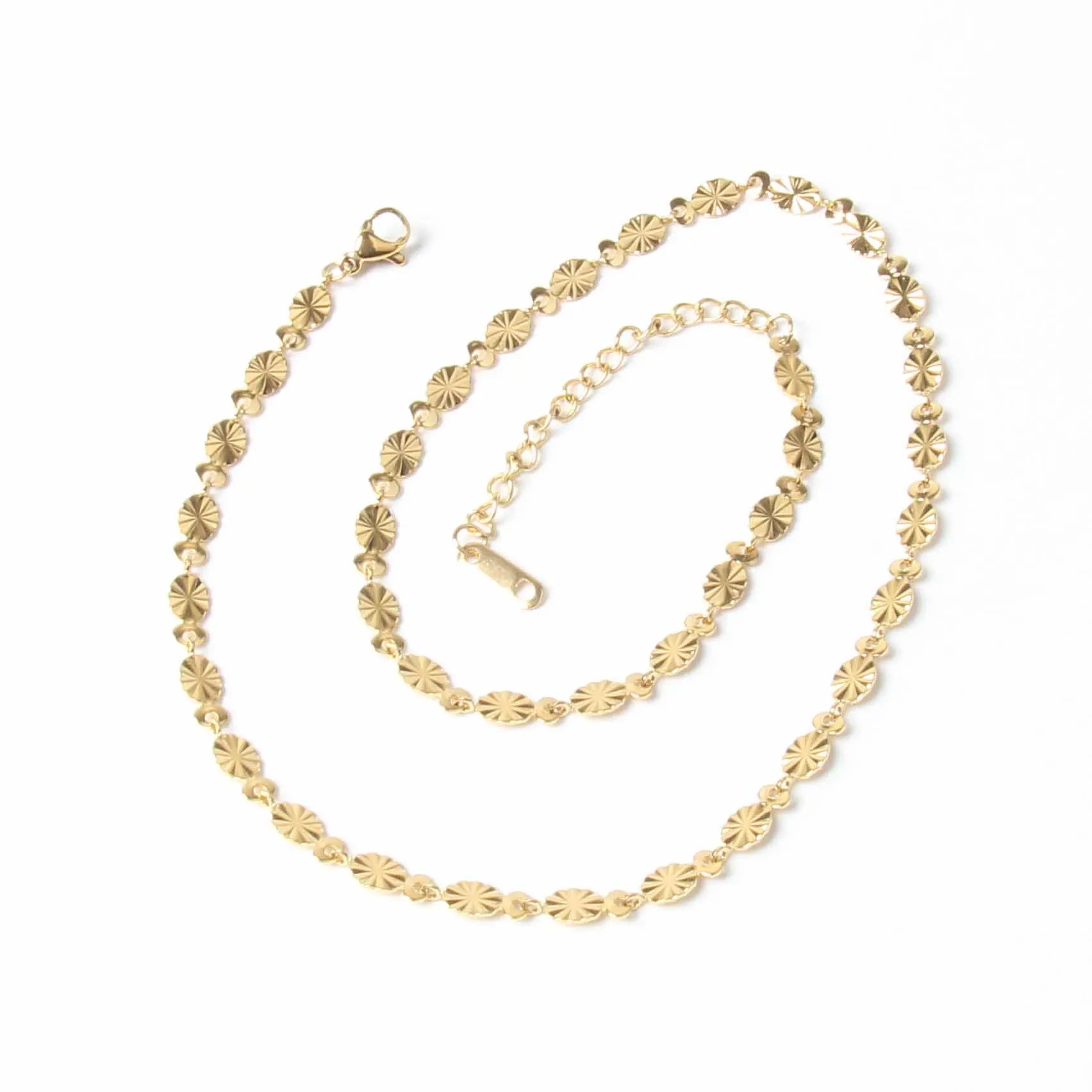 Fashion Stainless Steel Jewelry 18K Gold Plated Sun Kiss Choker Chian Hot Sale Necklace