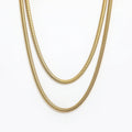 Joolim Jewelry 18K Gold Plated Double-layer Snake Chain Choker Necklace Stainless Steel Jewelry Wholesale
