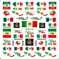 Best Sell Wholesale Custom Mexico Style Flag butterfly Football 3d Nail Art Sticker Decal