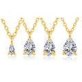 Qx Custom Gold Plated Minimalist Luxury Fashion Fine Jewelry 925 Silver Waterdrop Zircon Necklace for Women Valentine's Day Gift