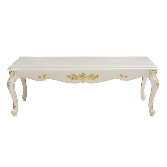 2023 New Arrival Luxury Chinese White Hand Carved Durable Modern Coffee Table Exquisite Living Room Tea Table
