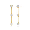 LOZRUNVE Hot French Design Fashion Long Triple Zirconia Drop Earrings Gold Filled Jewelry