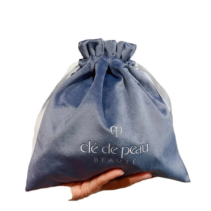 Custom Drawstring Bunched Flannel Bag Liza Flannel Jewelry Storage Bag Jewelry Necklace Cosmetics Gift Bag