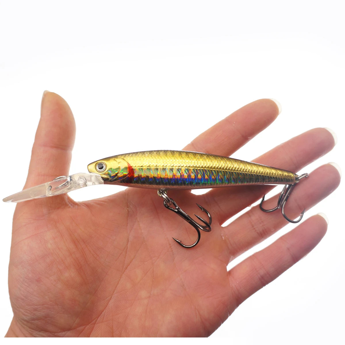 Gold Long Bill Minnow Jerkbait 100mm 15g Freshwater Saltwater Bait Hard Fishing Minow Lure 101DD