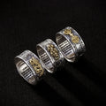 Solid S990 Sterling Silver Pixiu Vajra Dragon Heart Sutra Ring for Men and Women Classic Retro Opening Buddha Amulet Jewelry