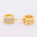 18k Gold Plated Brass Pave Zircon Hollow Spacer Beads Rust-Free Allergy-Friendly Clasp for Necklace Making No Tarnish