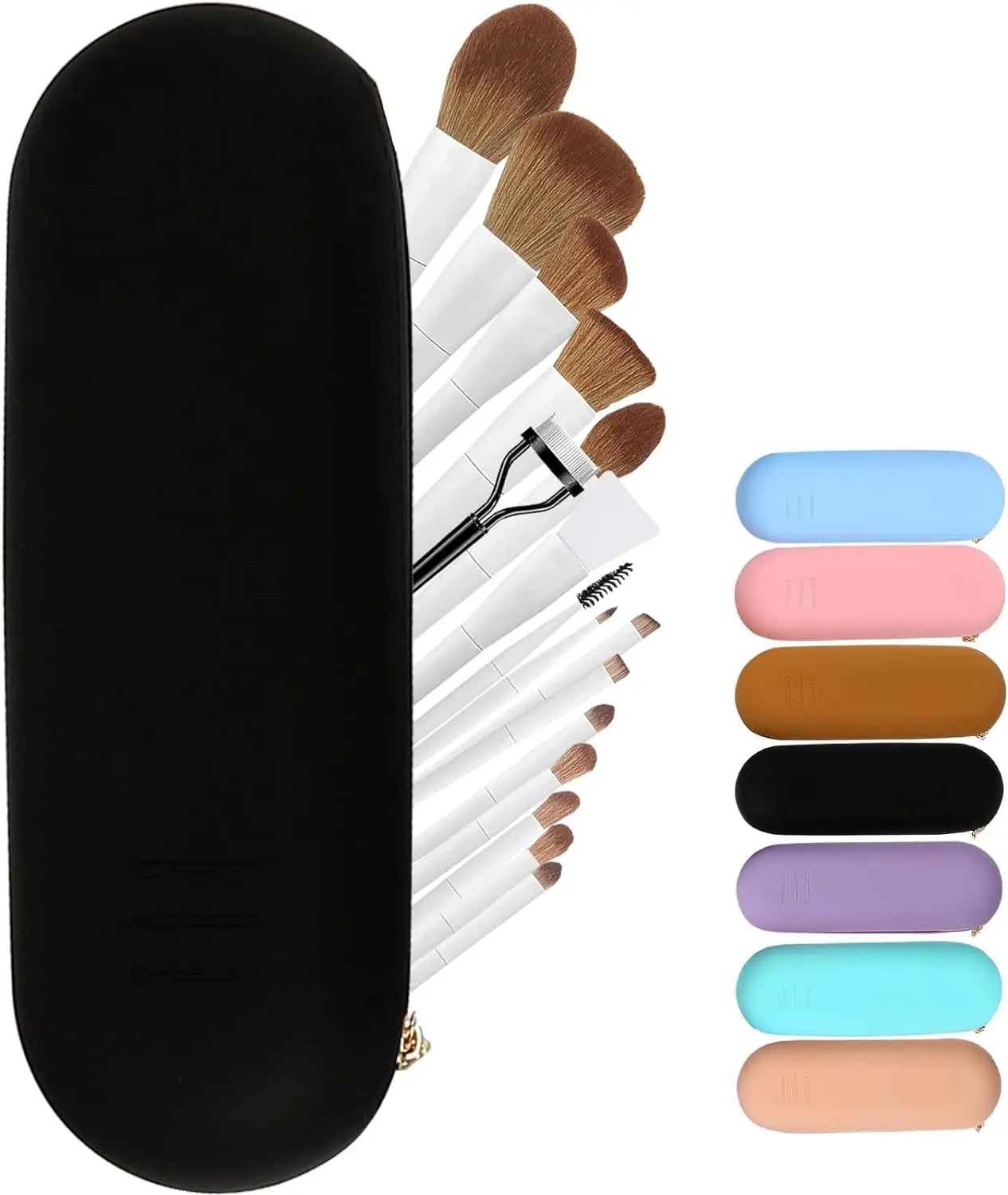 Custom Eco-Friendly Business Makeup Brush Holder Portable Anti slip Silicone Makeup Brush Case