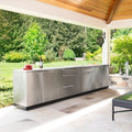 NICOCABINET Modern Outdoor Kitchen Cabinet with Camping Sink BBQ Drawer Slide & Hinge 304 Stainless Steel Water-proof Made China