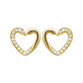 18K Solid Gold Diamond Earrings Fine Jewelry Studs in Heart Shape Wholesale Real 18K Gold Jewelry