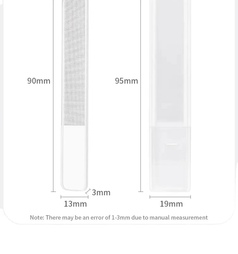 Easy Carry  Nano Glass Nail File Single Side  Durable Crystal Glass Nail File  with case Nail Polishing Tool