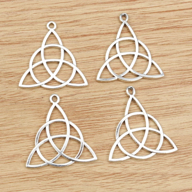10pcs 29x28mm Antique Silver Plated Triangular Symbols Handmade Charms Pendant DIY Jewelry Findings for Bracelet Necklace