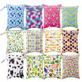 30*40cm Print Two Pockets Wet Bag Washable Reusable Nappy  Wet Bag Fashion Design Waterproof Swim Sport Double Pockets Wetbags