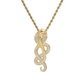 CN086  New Pendant Brass Micro Pave with CZ Stones Necklace Gold Color Jewelry HIP HOP