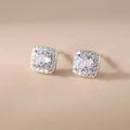 Small Cubic Zirconia Square Shape Bridal Wedding Earings 925 Sterling Silver Stud Earrings Women Fashion Jewelry