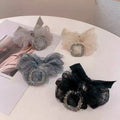 Fashion Delicate Rhinestone Hair Scrunchies Korean Elastic Diamond Hair Tie Women Bow Chic Hair Accessories