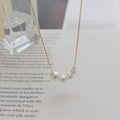 French Design 18k Gold Plating Pearl Necklace Stainless Steel Baroque Pearl Choker Necklace for Girls