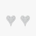 Ailmay Real 925 Sterling Silver Fashion Heart Shape Full Drill Clear CZ Stud Earrings for Women Girls Party Accessories Jewelry