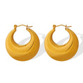 European and American Plain Circle 2023 New Stainless Steel Gold-plated High-grade Earrings