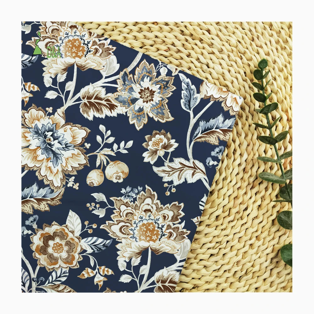 Paisley Edwardian Damask Floral Victorian Traditional Printed 100% Cotton Poplin Fabric for Girls' Shirts for Clothes