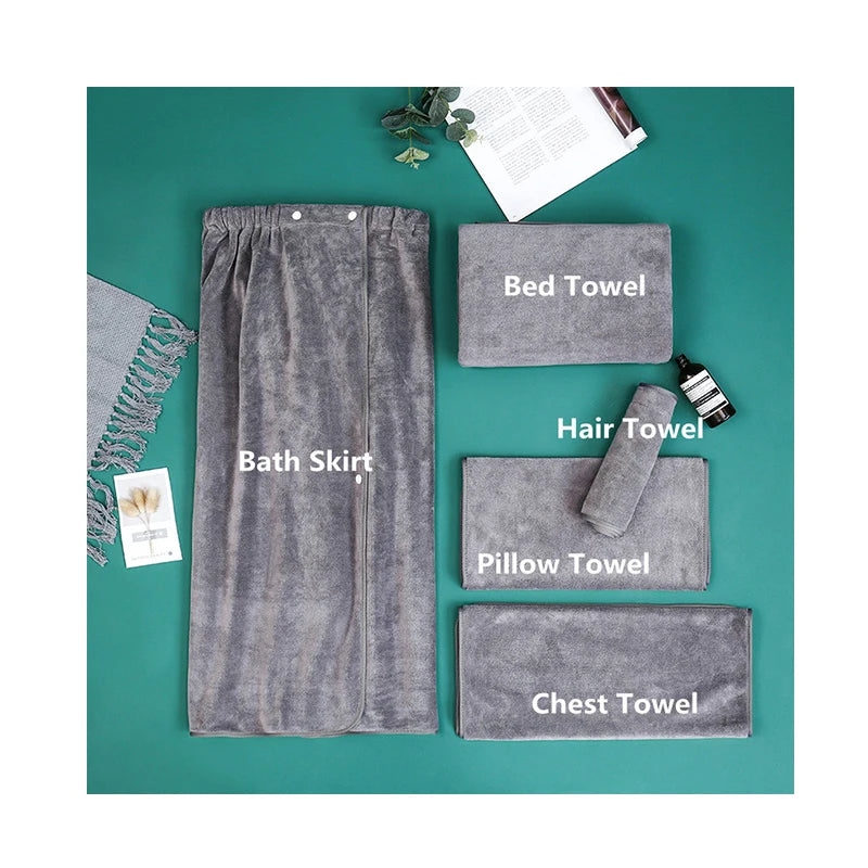 400gsm Luxury Spa Towel Set logo  Soft Comfortable Microfiber Quick Dry Spa Body Towel  for Home Spa Bath Wash Towel