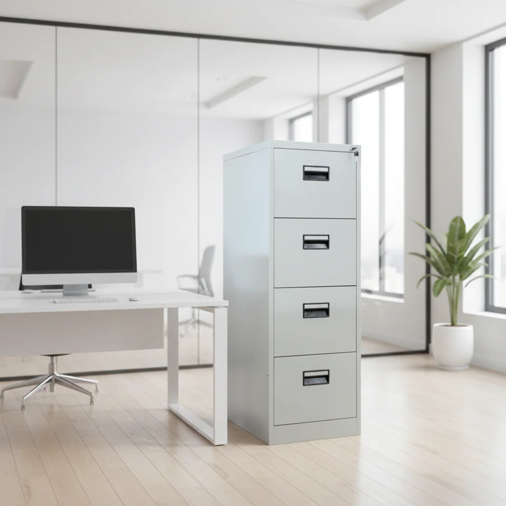 Modern 4-Drawer Metal Steel Office Furniture Cabinet Wholesale for Home Office Bedroom Gym School & Workshop Use