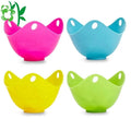 OKSILICONE Egg Poacher Silicone Egg Poaching Cups with Ring Standers for Microwave or Stovetop Egg Cooking Kraft Box Packing