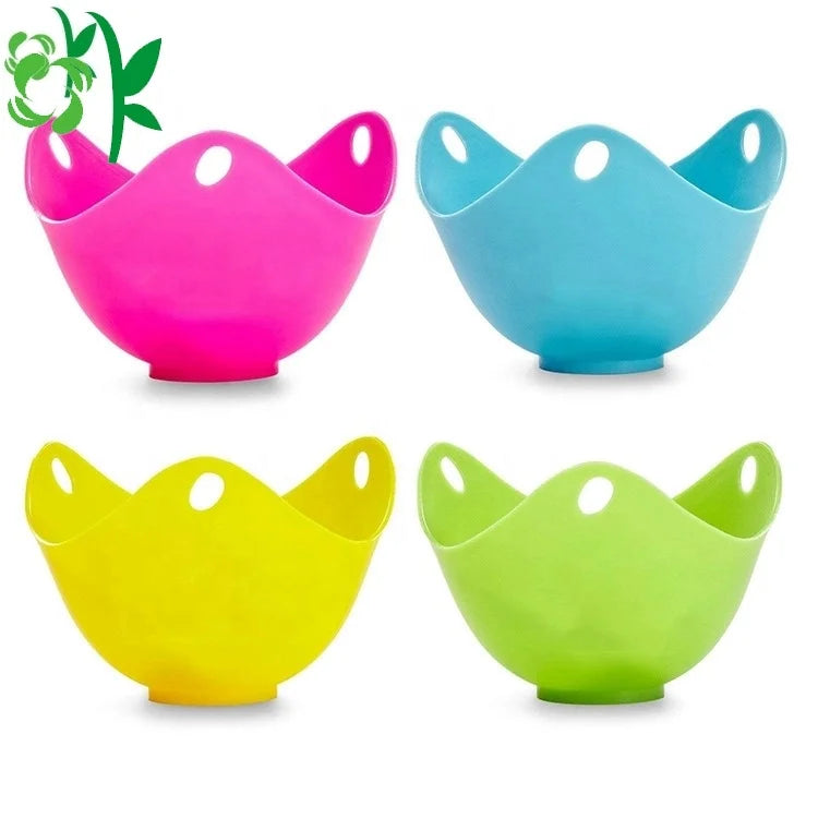 OKSILICONE Egg Poacher Silicone Egg Poaching Cups with Ring Standers for Microwave or Stovetop Egg Cooking Kraft Box Packing