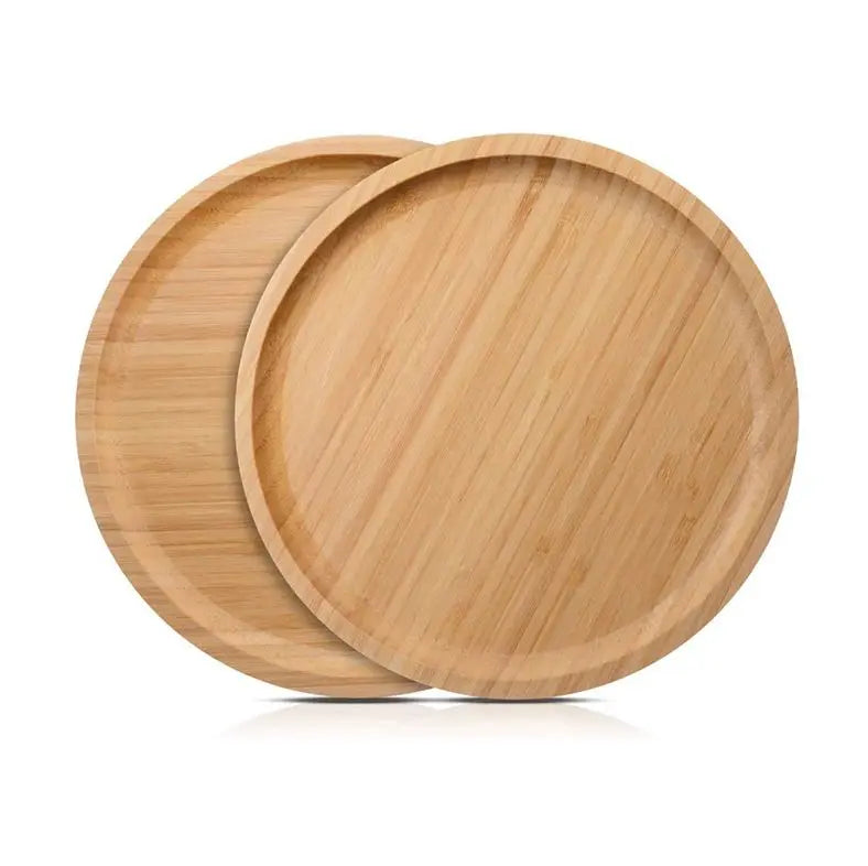 Factory Customized Turkish Large Serving Round Pizza Bamboo Cutlery Tray