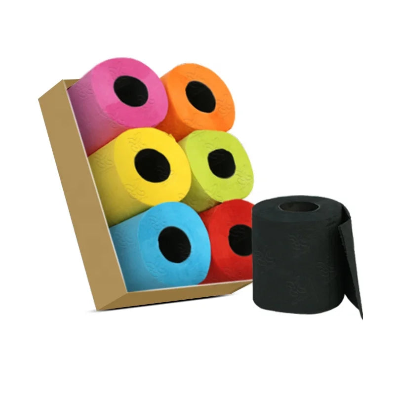 Custom Bathroom Embossed Roll Cheap Toilet Paper Printed Tissue Color Toliet Paper Black