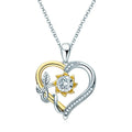 GP134 Elegant Sunflower Heart Necklace Pendant Sterling Silver You Are My Sunshine Anniversary Jewelry for Women Wife Girlfriend