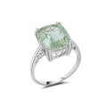 YBO 925 Sterling Silver Party Engagement Rings Cushion Cut Natural Green Crystal Fine Jewelry for Women for Wedding
