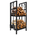 Wholesale Household Fireside Companion Firewood Log Holder with Four Pieces Fireplace Tool Sets Storage Fireplace Accessories