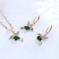 Luxury Wedding Bridal Exotic Bold Earrings Necklace Jewelry Hummingbird Set Jewelry Display Sets 18K Gold Plated for Women