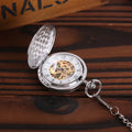 Antique Silver Polished Face Hand Mechanical Retro Roman Pocket Watch