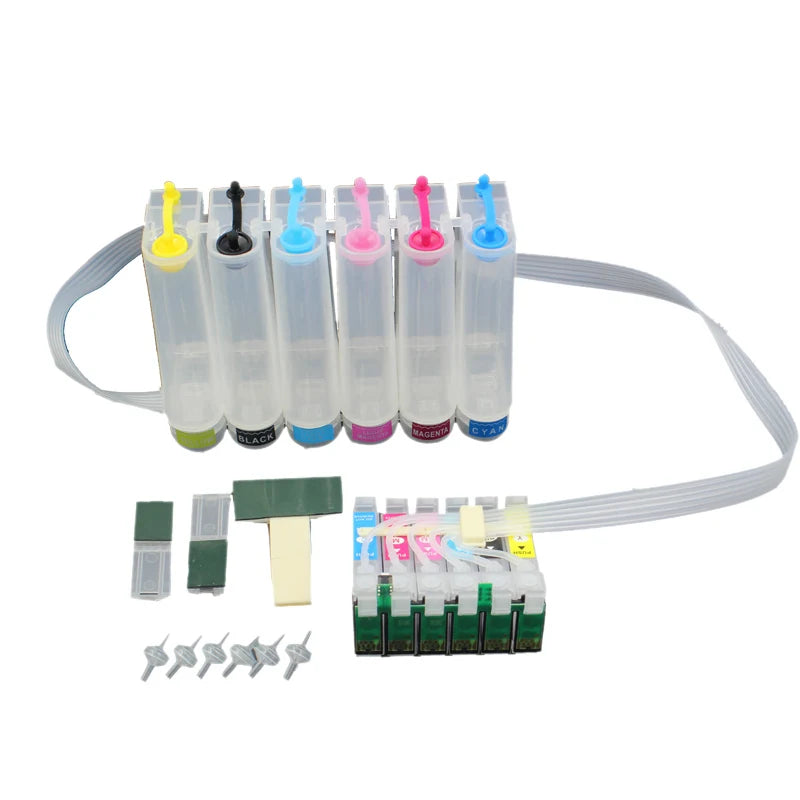 T0791 - T0796 Continuous Ink Supply System CISS Kit with Accessaries Ink Tank for EPSON 1400 1430 P50 791R Printer