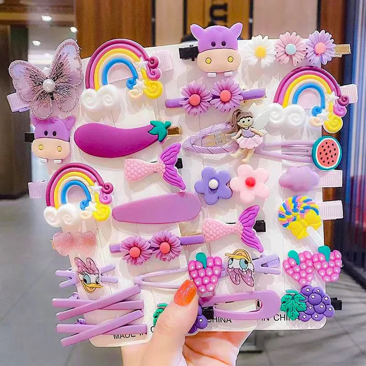 New Kids Cartoon Handmade Hair Clip Princess Flower Design Children's Hair Accessories Korea Candy