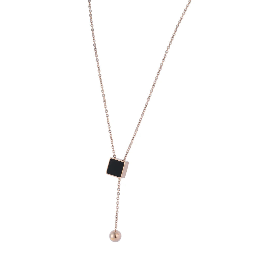 Stylish Stainless Steel Geometric Pendant Necklace for Women Trendy Link Chain Jewellery Ready to Ship