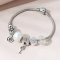 Wholesale Vintage Personalized Fashion Diamond Beaded Flower Key Bracelets Cute Moon Pearl Glass Heart Bracelets