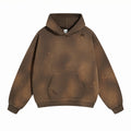 Streetwear Oversize Pullover Sweatshirt Custom Heavyweight Crop Boxy Sun Faded Vintage Distressed Acid Washed Unisex Men Hoodie