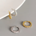 Dainty Huggie 18k Gold Plated Women Jewelry 925 Sterling Silver Zircon Hoop Earrings