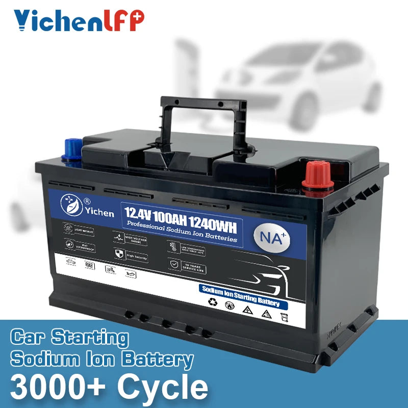 YICHEN YCST-NA12100-S CCA1000 12.4V Sodium Ion Battery 100Ah for Car Motorcycle Marine Starting 1240Wh 3000 Cycles
