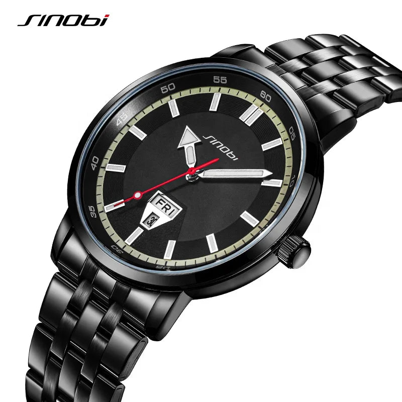 SINOBI Luminous Hands Wristwatch for Men New Trending Products 2024 Gift Box Pack Dropshipping Business Watch